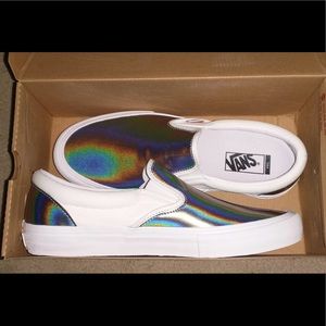 NEW Vans Slip-On Pro Iridescent Silver Shoe